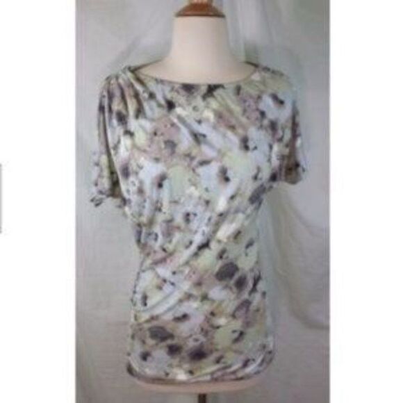 ANTHROPOLOGIE - Deletta Watercolor Ruched Asymmetrical Top XS - Picture 8 of 9